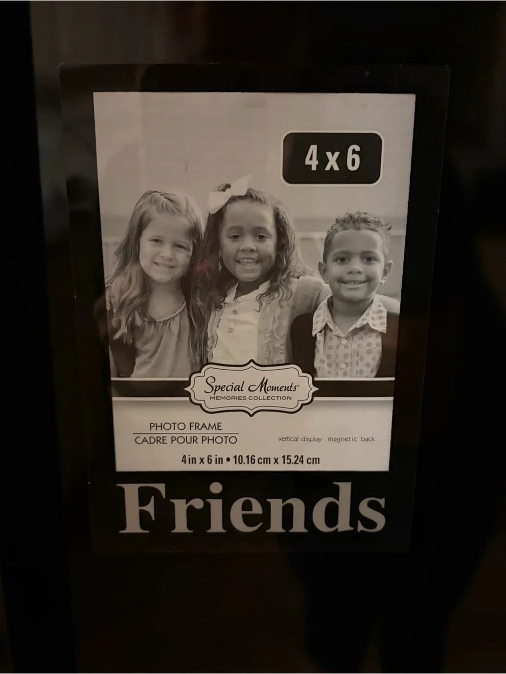 Special Moments Black 'Friends' Accent Photo Frame Magnet On Back